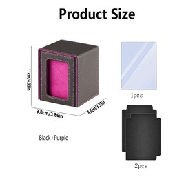 MTG Deck Box for Commander Display,Leather Deck Game Card Box Magnetic Card Game Box Case,Card Deck Box Fits 100 Double Sleeved Cards with 2 Dividers,1 Toploader (Black+Purple)