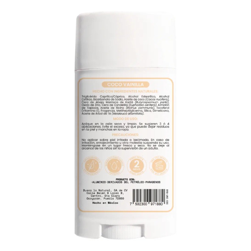 Desodorante barra Naturaldry Original coco & vainilla 50 g