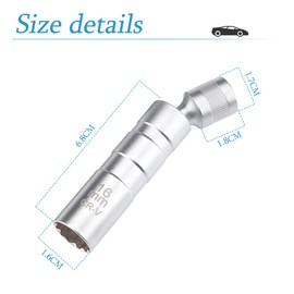 JNNJ Magnetic Spark Plug Socket, Thin Walled Swivel Socket Removal Tool, Universal Standard Spark Plug Socket Set with Magnetic Design, 360° Degree Swivel, Car Accessories for Most Vehicles(16mm)