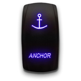 Anchor - Blue - Laser Etched Toggle Switch 20A 12V - Vertical Rocker Switch 5-Pin DPST