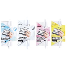 Kutsuwa SC234-4SKU Word Book One-Hand Word Cards, Small, Set of 4 Colors