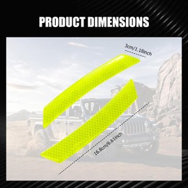 Lyxheth 2PCS Car Reflective Trim Side Marker Stickers, Side Reflectors for Car, Anti-Collision Automatic Bumper Fender Stickers, Auto Exterior Accessories Reflector Guard Fit Cars (Green, 2PCS)