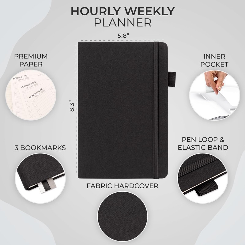 Skyline Hourly Weekly Planner – Undated Agenda & Daily Appointment