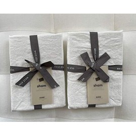 West Elm Belgian Linen Euro Shams~Set of Two~*White*~