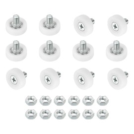 sourcing map Drawer Rollers Nylon Cabinet Drawer Pulley Replacement Wheels Bearing 19mm Drawer Positioning Roller Slide Guides with Nuts for Furniture Parts Cupboard Wardrobe Pack of 6