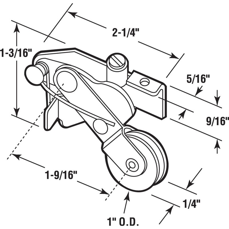 Prime-Line B 641 Sliding Screen Door Spring-Loaded Roller Assembly, 1