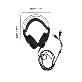 TEHAUX 1pc Luminous Gaming Headset Wired with Microphone Comfortable Ear Pads Noise Isolation for Long Gaming Sessions Stylish Black Design