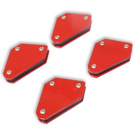 TRUVUE 4-Piece Mini Magnetic Welding Holders | Robust & Compact | Holds at 45°, 90°, 135° Angles | 2-7/8" x 1.75" x 0.5" (7.3 cm x 4.4 cm x 1.3 cm) | Vibrant Red Enamel Finish