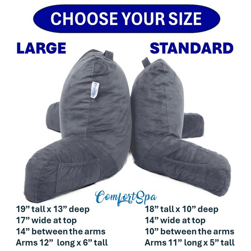 ComfortSpa Reading Pillow for Bed Adult Size, Back Rest Pillow