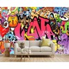 YIHWM -Street Art Graffiti Wallpaper Fabric Wallpaper Living Room Bedroom