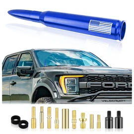New Upgrade American Flag Car Bullet Antenna,Truck Exterior Accessories Antenna Toppers Compatible with GMC,Chevy Silverado,Dodge,Ford,Jeep Antenna Replacement (Premium Blue - U.S. Flag)
