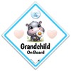 Grandchild On Board Blue Hippopotamus Cute Hippo Baby On Board
