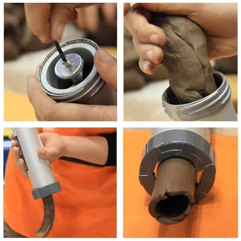 Clay Extruder Tool，Clay Extruder Gun with 12 Different Molds,Handheld Extruder