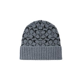 Coach Women's Metallic Signature C Jacquard Beanie, Black