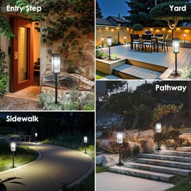 ELECLINK - Paquete de 8 luces solares mejoradas para exteriores, impermeables, brillantes hasta 15 horas de encendido y apagado automático, luz de jardín para patio, césped, camino, calzada