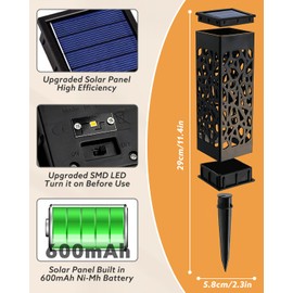 humpun Solar Lights Outdoor Garden, 6 Pack Warm White Pathway Lights, IP65 Waterproof with Auto On/Off and Motion Sensor, Solar Garden Ornaments for Yard, Patio, Balcony, Landscape