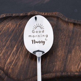 Nanny Mothers Day Gifts for Nan Nana Birthday Gifts for Grandma Good Morning Nanny Spoon Gift for Grandma Nana Coffee Tea Lovers Gifts for Women Nana Granny Retirement Gifts for Grandma Nan Spoon
