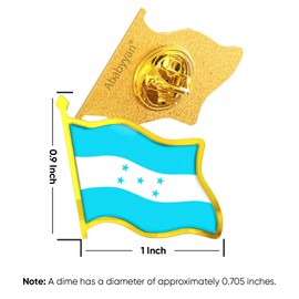 Honduras Flag Lapel Pin - Enamel Metal National Badge | World Travel Souvenir Gifts for Men & Women | Country Flag Patriotic Brooch Bulk Pack of Pins for Hat, Tie, Clothes, Backpack (1pc)
