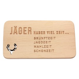 Spruchreif Breakfast Board Bread Time, Wooden Breakfast Board, Bread Board with Engraving, Gifts for Hunters, Hunting Gift