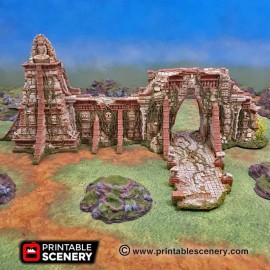 EnderToys Ruined Walls of Eden by Printable Scenery, 3D Printed Tabletop RPG Wargame - 28mm