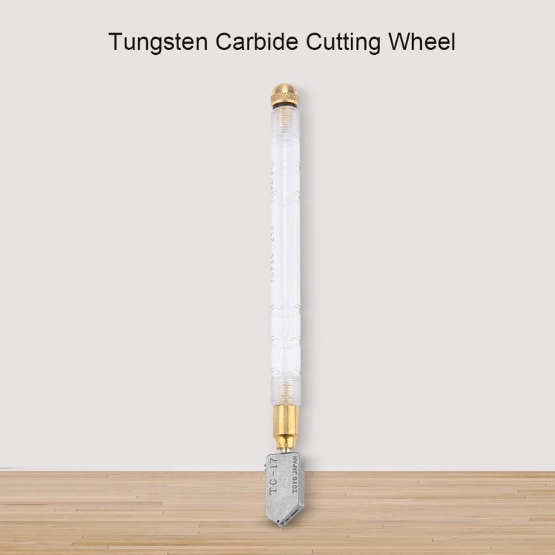 Akozon Glass Cutter, Oil Feed Glass Cutter Professional Plastic Handle
