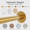 Yampos L Shaped Corner Shower Curtain Rod, 39" - 69"