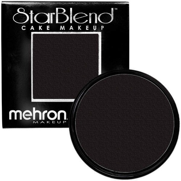 Mehron Makeup StarBlend Cake Makeup | Wet/Dry Pressed Powder Face Makeup | Powder Foundation | Black Body and Face Paint 2 oz (56g)