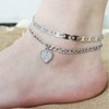B Silver Initial Anklet for Women Silver Cuban Link Anklet