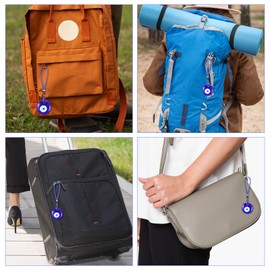 HJZHII 4 Pcs Blue Evil Eye Glass Hanging Pendant, Evil Eye Car Hanging Ornament Glass Blue Eyes Decor Car Accessories Eyes Charm for Good Luck Protection Wedding Party Christmas Favors Gift