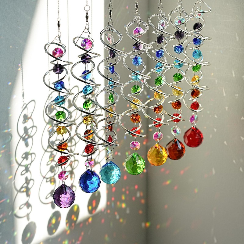 H&D HYALINE & DORA 7 Pack Crystal Suncatchers for Windows