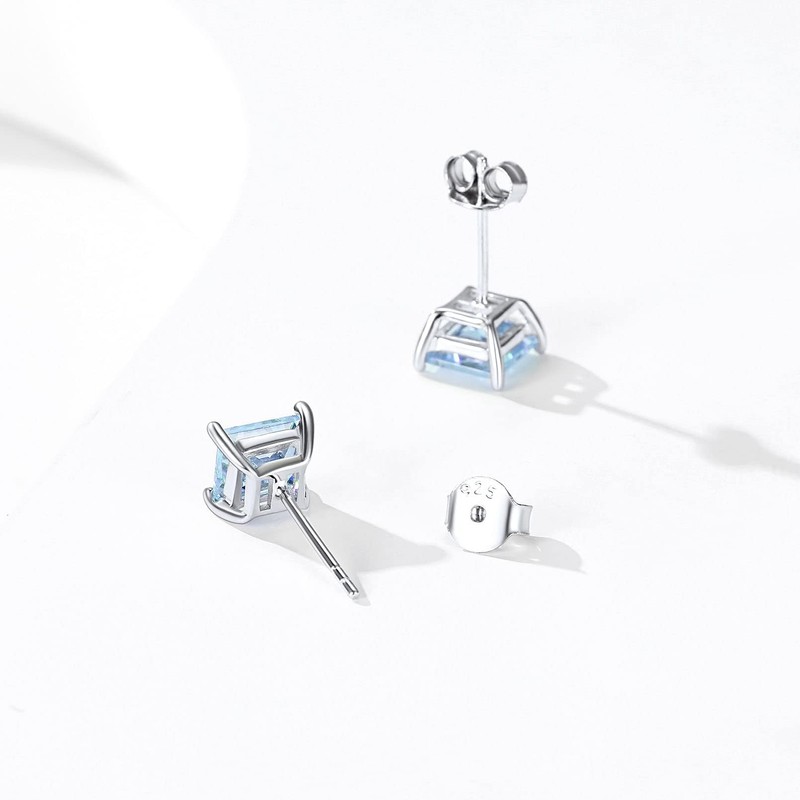ChicSilver March Birthstone Earrings for Women 925 Sterling Silver Small