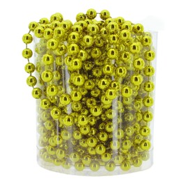 MIJOMA Pearl Garland - Elegant Pearl Ribbon, Pearl Necklace & Decorative Bead Cord | Stylish Table Decoration, Christmas, Advent, Wedding | 8 mm Decorative Beads, 8 Metres (Pine Green)