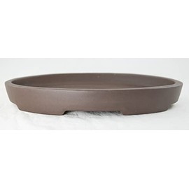 Oval Zisha Suiban Tray for Bonsai Tree, House Indoor Plants, Bonseki, and Suiseki Rock - 9"X 6"X 1.25" (Oval Suiban J 9)