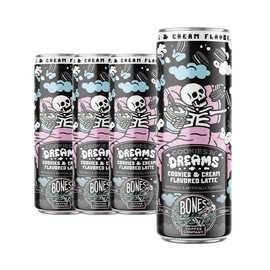 Bones Coffee Company Cookies N' Dreams Latte Flavored Coffee, Medium Roast Ready To Drink Iced Coffee in Can, 11 Fl Oz Can (4 Pack)