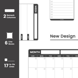 ALEZEL Magnetic Dry Erase Calendar for Refrigerator, Vertical Calendar Whiteboard for Fridge, Includes Magnetic Monthly Calendar & Weekly Dry Erase Board, List Board, 4 Markers + Eraser