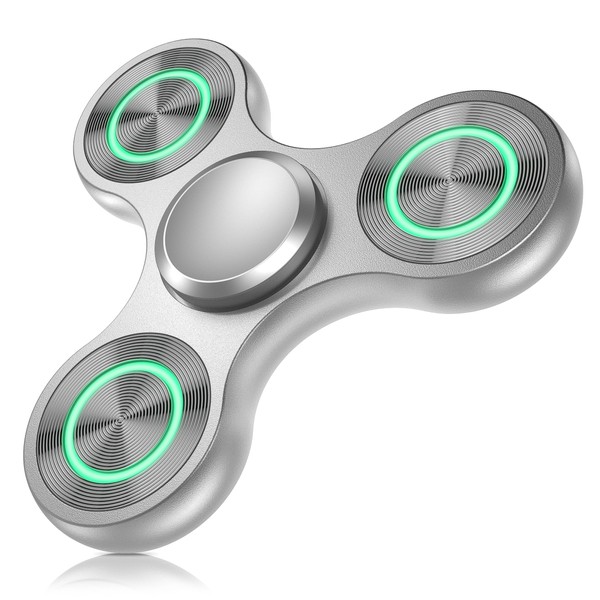 Fidget Toy Spinner with Luminous Light, Ultra Durable Stainless Steel