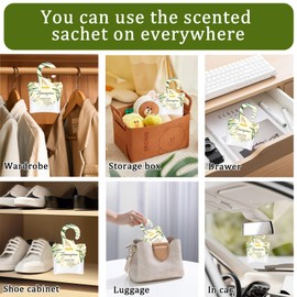 15 Packs Lemongrass Scented Sachets Bag for Drawers and Closets, Air Freshener for Home Fragrance Sachet, Long-Lasting Hanging Closet Deodorizer Smell Goods for House