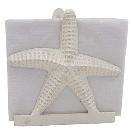 The Metal Magician Nautical Starfish Lunch Napkin Holder, Off-White