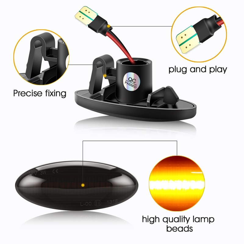 WinPower Side Indicator Lights Side Marker Lights Compatible with Nissan