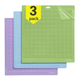 OSDUE Cutting Mat for Cricut, Pack of 3 Cutting Mat 12 x 12 cm for Cricut Explore Air 2/Air/One/Maker, Replacement Standard Grip Cutting Mat for Arts and Crafts Projects (Red, Blue, Purple)