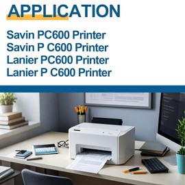 MEZOO P C600 PC600 Toner Cartridge High Yield 408310 408311 408312 408313 Replacement for Ricoh PC600 P C600 Toner Cartridge Compatible for Ricoh Savin Lanier P C600 PC600 Printer(4-Pack,BK/C/M/Y)