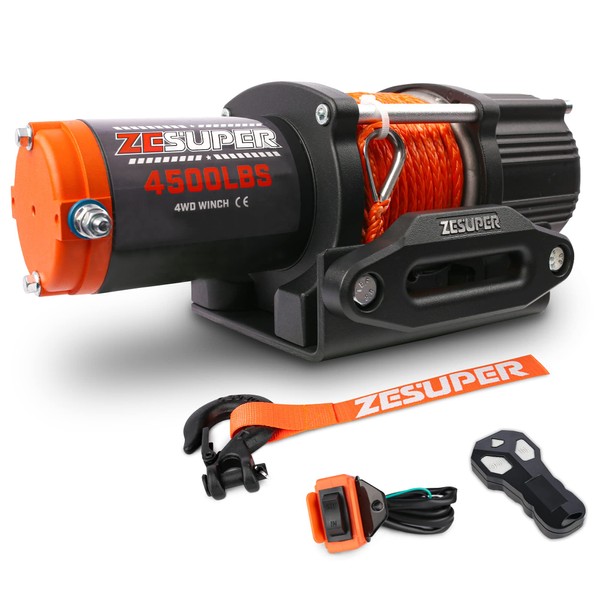 ZESUPER 4500 lb Winch Waterproof IP67 Electric Winch with Wireless