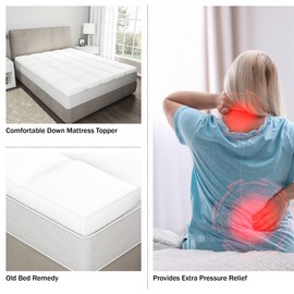 Bluestone Extra Thick Mattress Topper, King Size, White