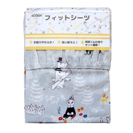 Moomin Double Gauze Fitted Sheet Baby Made in Japan Double Gauze Misty Gray (27.6 x 47.2 inches (70 x 120 cm)