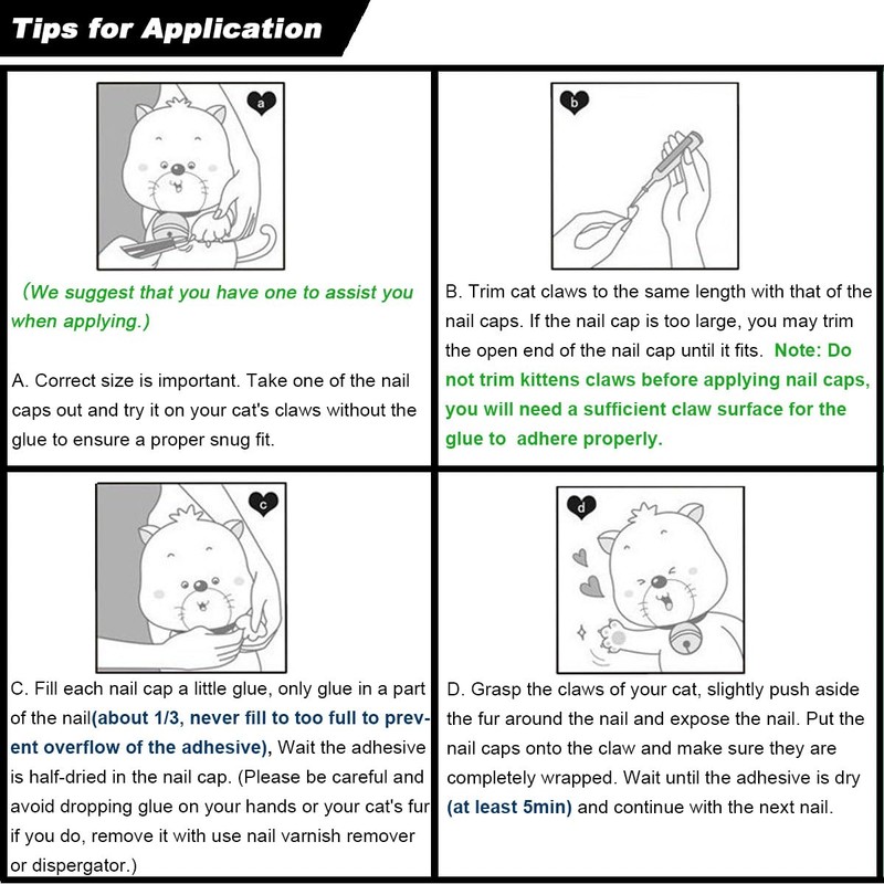 VICTHY 120pcs Cat Nail Caps | Cat Claw Caps |