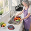 Cluren Collapsible Colander 3-Pack Set Space-Saving Foldable Kitchen Strainer with
