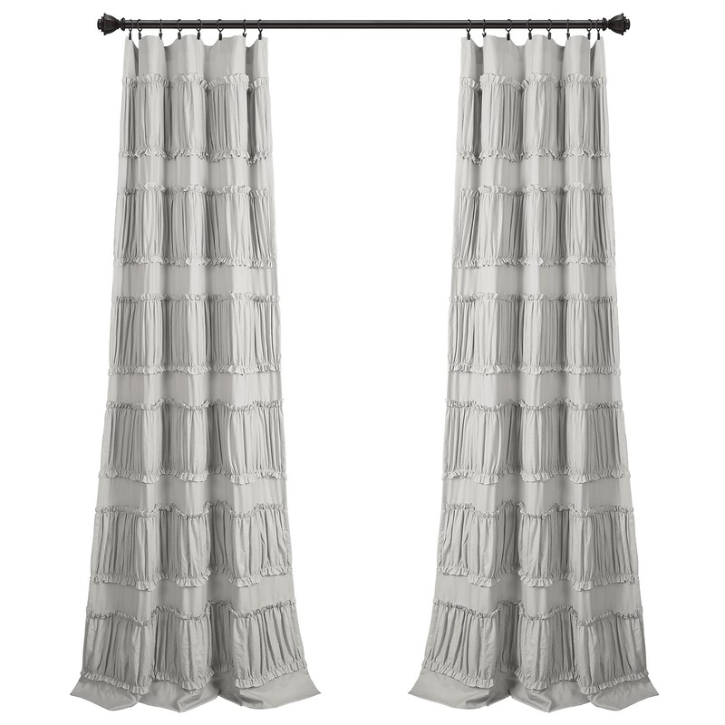 Lush Decor Nova Ruffle Window Curtain Panel Pair, 42"W x