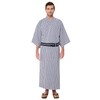 Koremono Mens Tatekan Yukata, Lightweight Summer Robe, 100% Cotton, Made in Japan (Wide Fit, US, Alpha, X-Large, Big, Regular)