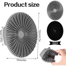 2 Pcs Cepillo Corporal de Silicona, Cepillo Baño de Ducha, Duración para Ducha o BañoCepillo Exfoliante Corporal Ducha Cepillo Corporal de Silicona, Estropajo Suave Exfoliante (Negro Y Gris)