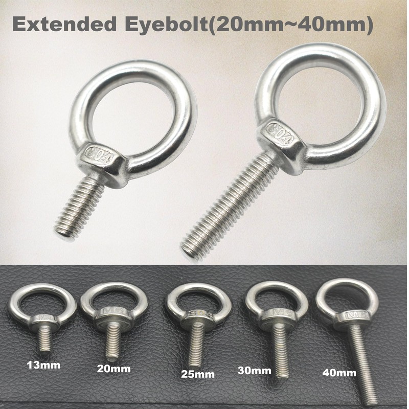 Floyutin Stainless M4 Eyebolt 0.39"(10mm) Long Male Ring Threaded Screw